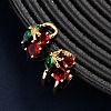 Brass Micro Pave Cubic Zirconia Cuff Earrings EJEW-D328-06G-03-1