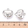 304 Stainless Steel Heart Pendants STAS-T067-43P-3