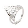 Non-Tarnish 304 Stainless Steel Triangle with Horse Eye Adjustable Ring for Women RJEW-M149-10P-3