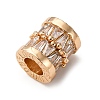 Brass Micro Pave Clear Cubic Zirconia European Beads KK-D378-23G-2