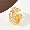 304 Stainless Steel Adjustable Enamel Cuff Rings for Women LS-RJEW-A074-06G-2