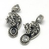 Fashionable Retro 304 Stainless Steel Rhinestone Dragon Pendants STAS-L017-143-1