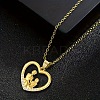 Mother's Day Heart with Mother & Daughter Zinc Alloy Crystal Rhinestone Pendant Necklaces for Women FS-WG450A1-01-3
