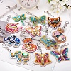 Acrylic Diamond Painting Hamsa Hand Pendant Keychain Kits PW-WG42451-01-3