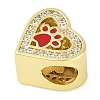 Rack Plating Brass Micro Pave Cubic Zirconia European Beads KK-P287-43G-01-2