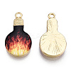 Printed Alloy Enamel Pendants ENAM-N056-178-03-1