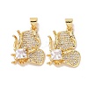 Brass Micro Pave Cubic Zirconia Pendants ZIRC-I063-30A-2