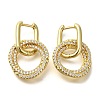 Ring Rack Plating Brass Micro Pave Clear Cubic Zirconia Hoop Earrrings for Women EJEW-L097-04G-1
