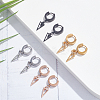16Pcs 4 Colors 304 Stainless Steel Hollow Triangle Dangle Hoop Earrings with 316 Stainless Steel Pins EJEW-AN0003-66-5