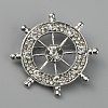 Helm Alloy Crystal Rhinestone Safety Pin Brooch JEWB-WH0010-16P-1