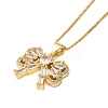 Brass Pave Clear Cubic Zirconia Pendant Necklaces for Women NJEW-S429-04G-01-1