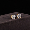 Real 18K Gold Plated Adorable Design Brass Cubic Zirconia Stud Earrings EJEW-EE0001-171B-2
