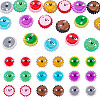 18Pcs 9 Colors Fuuny Painted Glass Beads Enamel Beads LAMP-TA0001-93-2
