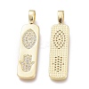 Brass Micro Pave Cubic Zirconia Pendants ZIRC-F114-05-G-2