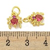 Rack Plating Brass Micro Pave Cubic Zirconia Spider Charms ZIRC-I065-02A-3