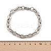 304 Stainless Steel Rhombus Link Chain Bracelets for Women Men BJEW-F488-60P-5