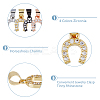 DICOSMETIC 12Pcs 4 Colors Brass Micro Pave Clear Cubic Zirconia Charms KK-DC0003-84-3