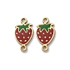 304 Stainless Steel Enamel Strawberry Connector Charms STAS-A121-02G-2