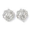 Brass Micro Pave Cubic Zirconia Stud Earring Findings LS-KK-Z094-12P-1