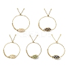 Natural Mixed Gemstone Bullet Link Slider Bracelets BJEW-JB09902-1