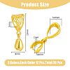 36Pcs 3 Color Filigree Rack Plating Brass Ice Pick Pinch Bails KK-HY0001-83-2