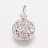 Brass Cubic Zirconia Pendants ZIRC-K070-21-2