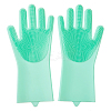 Silicone Dishwashing Gloves AJEW-TA0016-04A-1