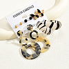 6 Pairs Vintage Acrylic Striped Earring Sets ER7111-1