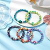 Round Dyed Synthetic Turquoise Beads Stretch Bracelets BJEW-JB10609-2