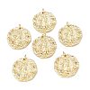 Brass Micro Pave Cubic Zirconia Pendants ZIRC-J040-45G-2