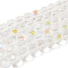 Electroplate Transparent Glass Beads Strands EGLA-A035-T10mm-L19-1