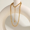 3MM 304 Stainless Steel Ball Chain Necklaces NJEW-D322-02G-4