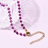 12Pcs 12 Colors 304 Stainless Steel with Glass Faceted Rondelle Bead Handmade Link Chain Birth Stone Necklaces for Women NJEW-G195-01G-3
