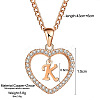 Alloy Crystal Rhinestone Heart with Initial Pendant Necklaces WGD4CFD-11-2