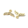Brass Micro Pave Clear Cubic Zirconia Charms KK-H460-36G-2
