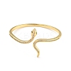 Green Cubic Zirconia Snake Wrap Cuff Bangle BJEW-I298-02G-1