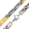 201 Stainless Steel Heart Byzantine Chain Necklace NJEW-F22-39C-GP-2