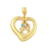 Brass Micro Pave Cubic Zirconia Pendants KK-N254-120B-G-1