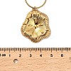 304 Stainless Steel Flower Pendant Necklaces for Women NJEW-U038-01G-3