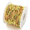 Brass Enamel Round Beaded Link Chain CHC-G022-07G-17-3