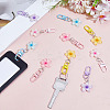 25Pcs 5 Colors Resin Pendant Keychains HJEW-ME0001-11-4