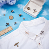 9Pcs 9 Styles Airplane Zinc Alloy Lapel Pin Backs for Backpack Clothes JEWB-FG0001-54-4
