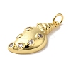 Rack Plating Brass Micro Pave Cubic Zirconia Pendants KK-U027-09-04G-2