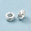 Rack Plating Brass Micro Pave Cubic Zirconia European Beads KK-F866-10S-1