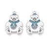 Rack Plating Alloy Enamel Bear Pendants ENAM-T024-74A-P-1