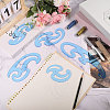 5Pcs 5 Styles Acrylic Drawing Template Measuring Ruler Set TOOL-WH0242-001-4
