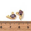 Brass Micro Pave Cubic Zirconia Pendants KK-K382-29G-01-3