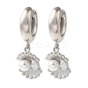 Rack Plating Brass Micro Pave Clear Cubic Zirconia Hoop Earrings EJEW-B062-37P-1