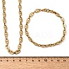 304 Stainless Steel Mariner Link Chains Bracelet & Necklace Jewelry Sets LS-SJEW-L199-16G-5