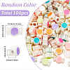 UV Plating Rainbow Iridescent Acrylic European Beads SACR-SC0001-55-2